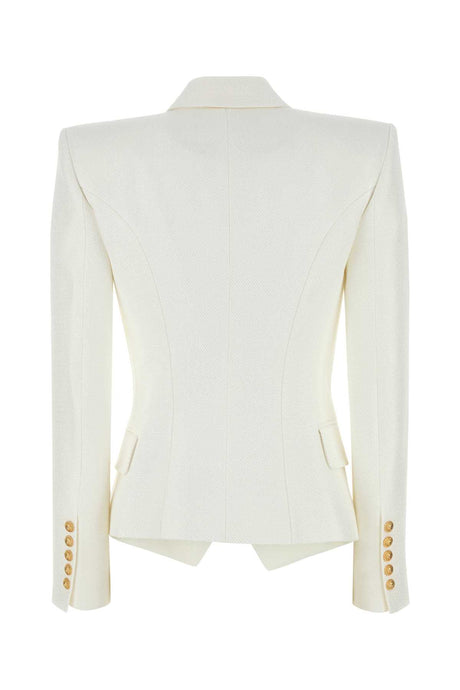 BALMAIN Elegant White Viscose Blend Blazer for Women