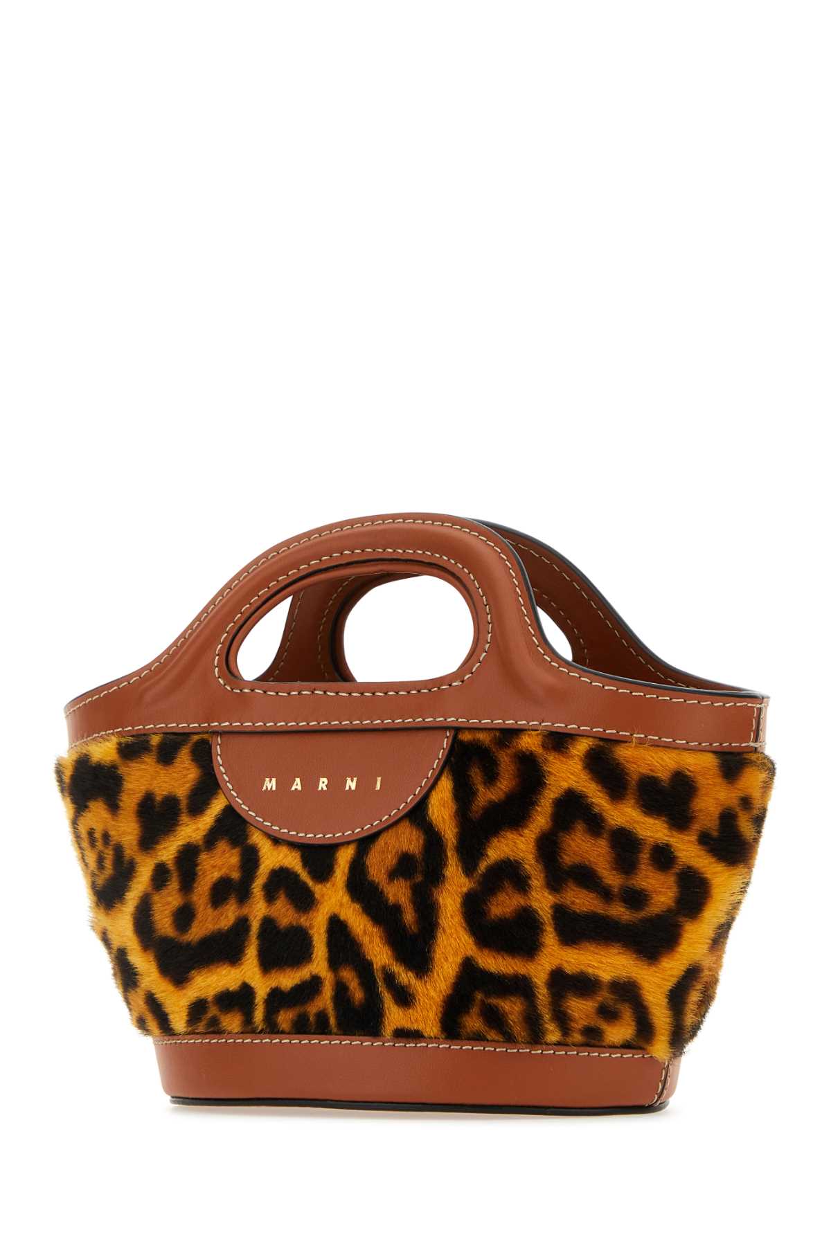 MARNI Mini Printed Shearling and Leather Tropicalia Handbag