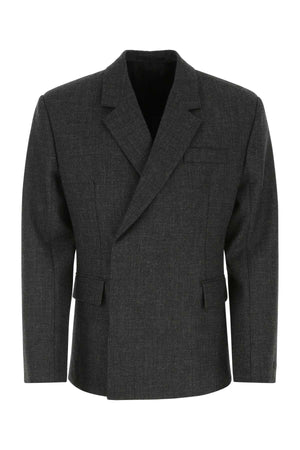 PRADA Elegant Dark Grey Wool Blazer for Men