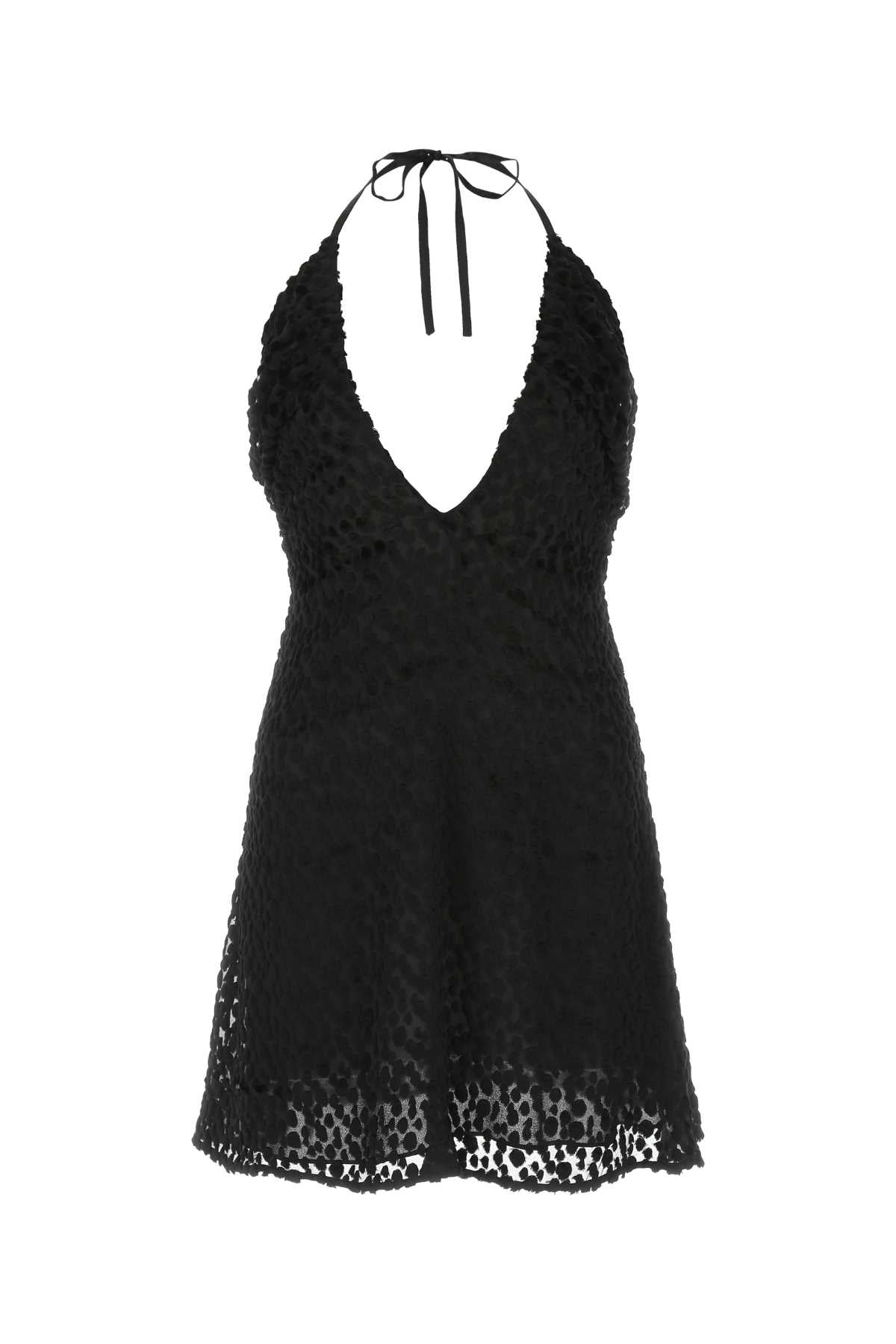 SAINT LAURENT Elegant Black Crepe Mini Dress for Women