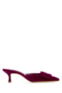 MANOLO BLAHNIK Elegant Velvet Maysale Flats with 5 cm Heel Height for Women