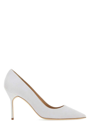 MANOLO BLAHNIK Chalk Suede BB Pumps - 9.5 cm Heels