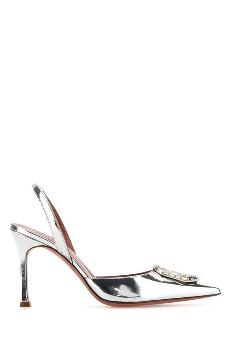 AMINA MUADDI Elegant Silver Pumps for the Modern Woman