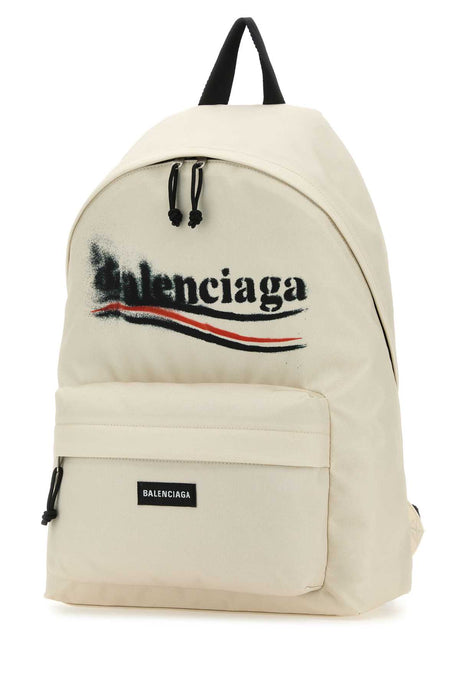 BALENCIAGA Ivory Canvas Explorer Backpack - 30cm x 50cm