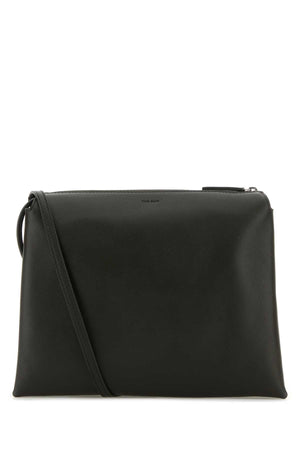 THE ROW Graphite Leather Mini Twin Clutch