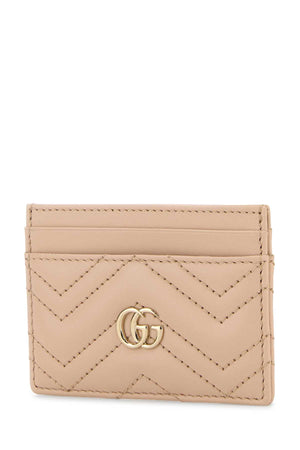 GUCCI Mini Pink Leather Card Holder - GG Marmont Style