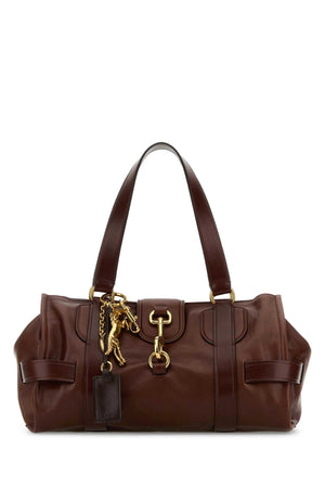 CHLOE Chic Brown Leather Kerala 25 Shopping Handbag - 37 x 20 x 21 cm