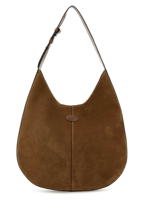 TOD'S Elegant Brown Suede Di Handbag - 39 cm x 34 cm