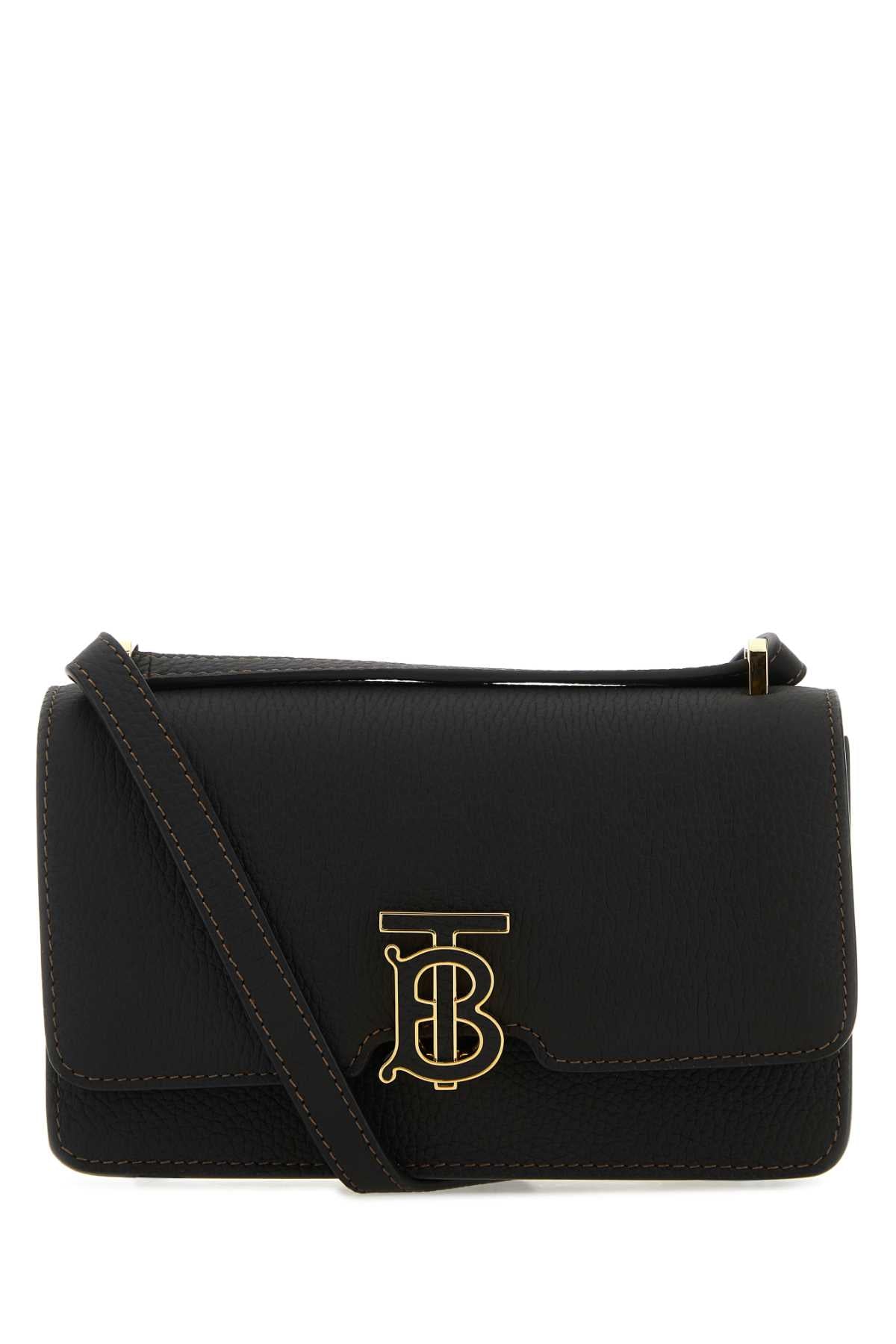 BURBERRY Mini Crossbody Handbag in Black Leather