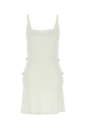 MACH&MACH Chic White Stretch Viscose Blend Mini Dress