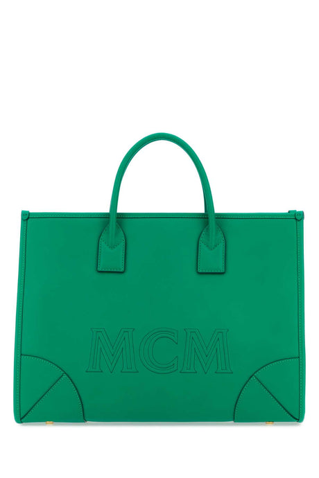 MCM Large Green Leather Handbag - 38 cm Width