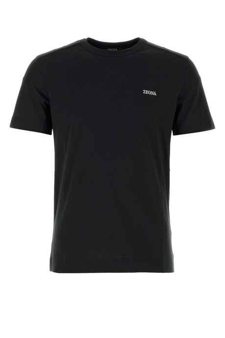 ZEGNA Classic Cotton Black T-Shirt for Men