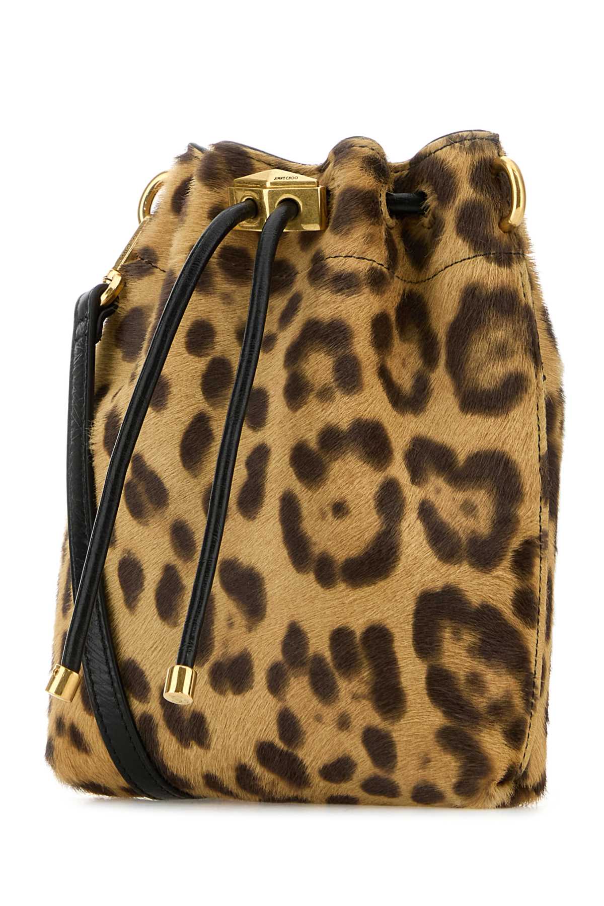 JIMMY CHOO Mini Printed Leather Hair Bon Bon Bucket Handbag