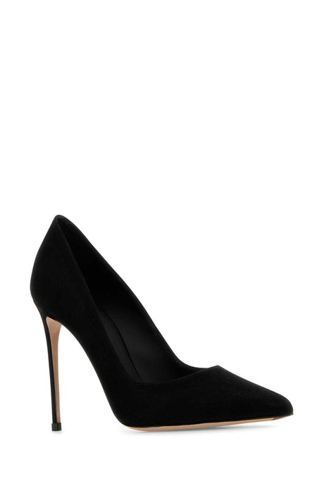 LE SILLA Elegant Black Suede Eva Pumps with 10cm Heel