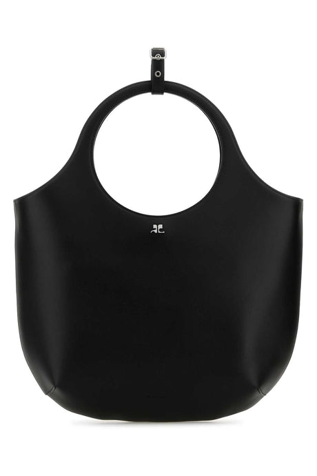 COURREGES Black Leather Medium Holy Handbag - Stylish and Versatile