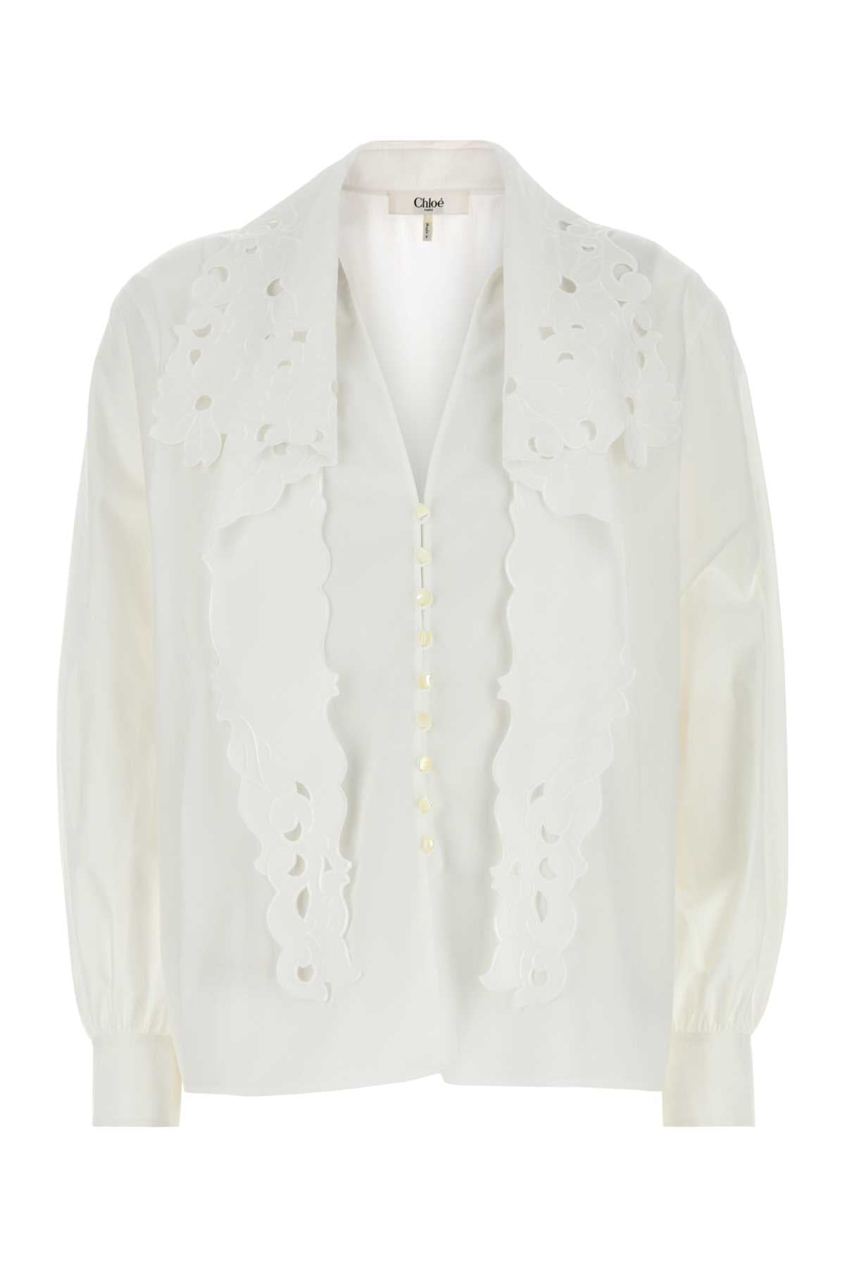 CHLOE Classic White Poplin Shirt