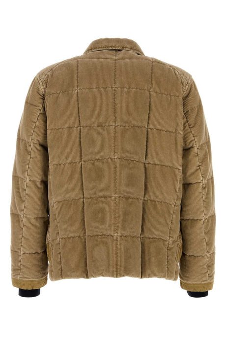 FAY Beige Corduroy Down Jacket for Men - Size Large