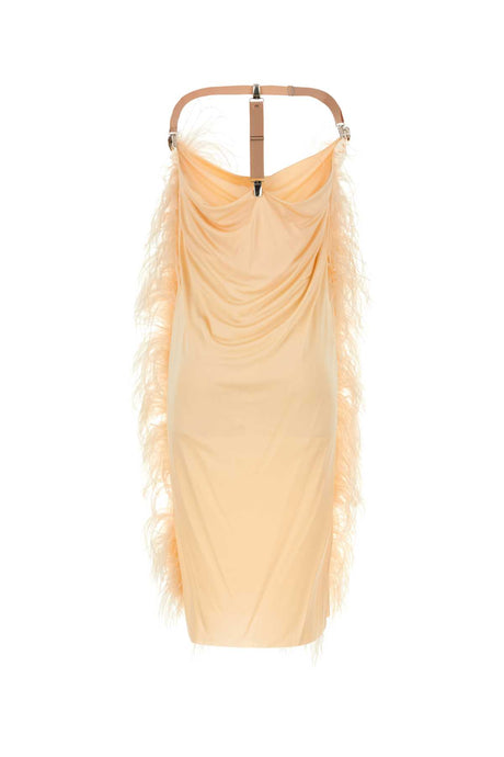 SPORTMAX Viscose Mini Dress with Feather Detail