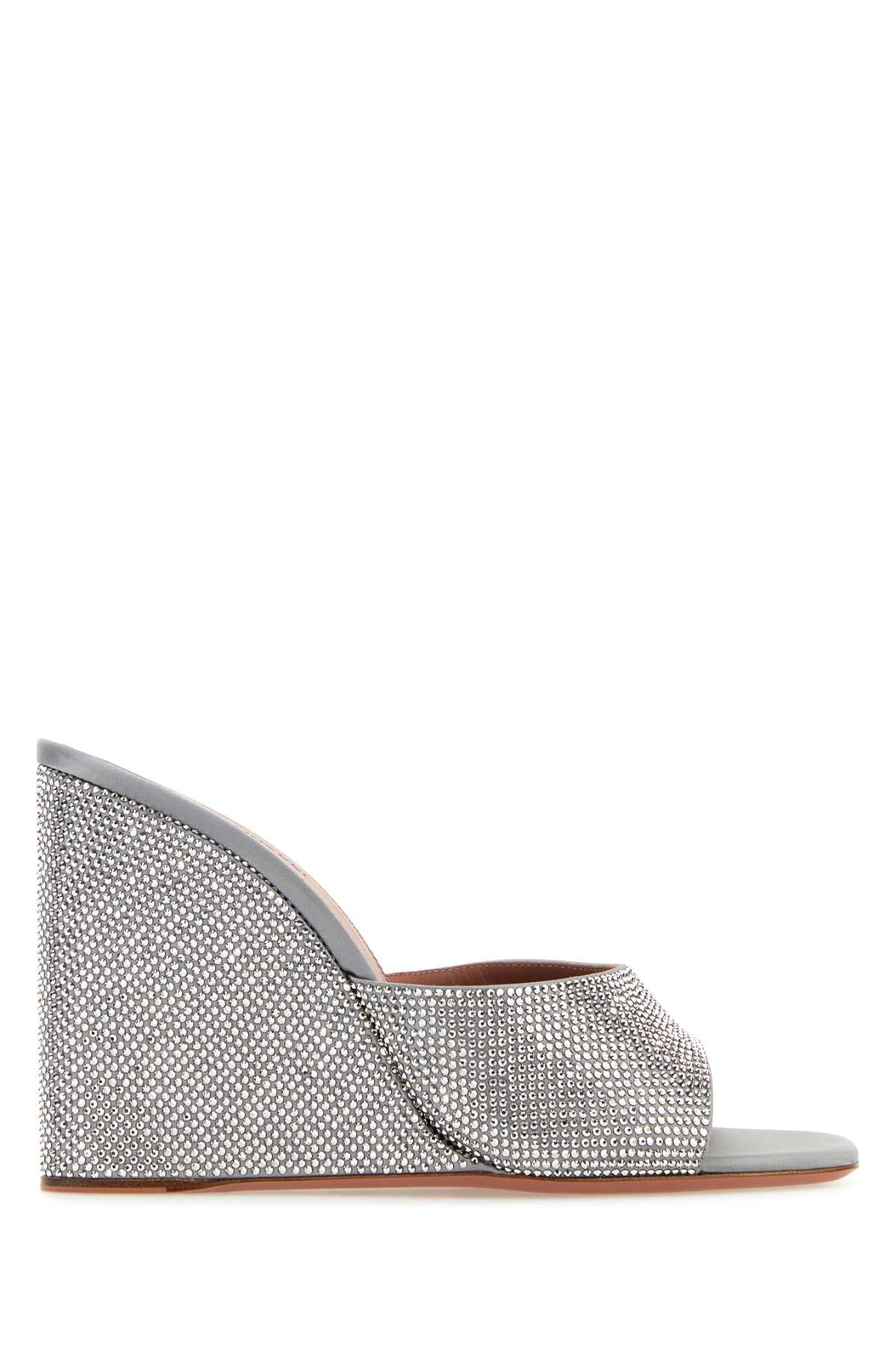 AMINA MUADDI Embellished Satin Lupita Flat - 9.5 cm Wedge