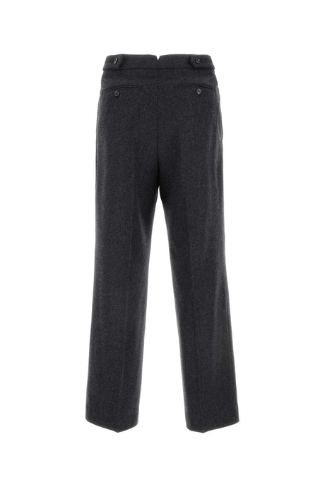 AMI Melange Dark Grey Wool Pant for Men