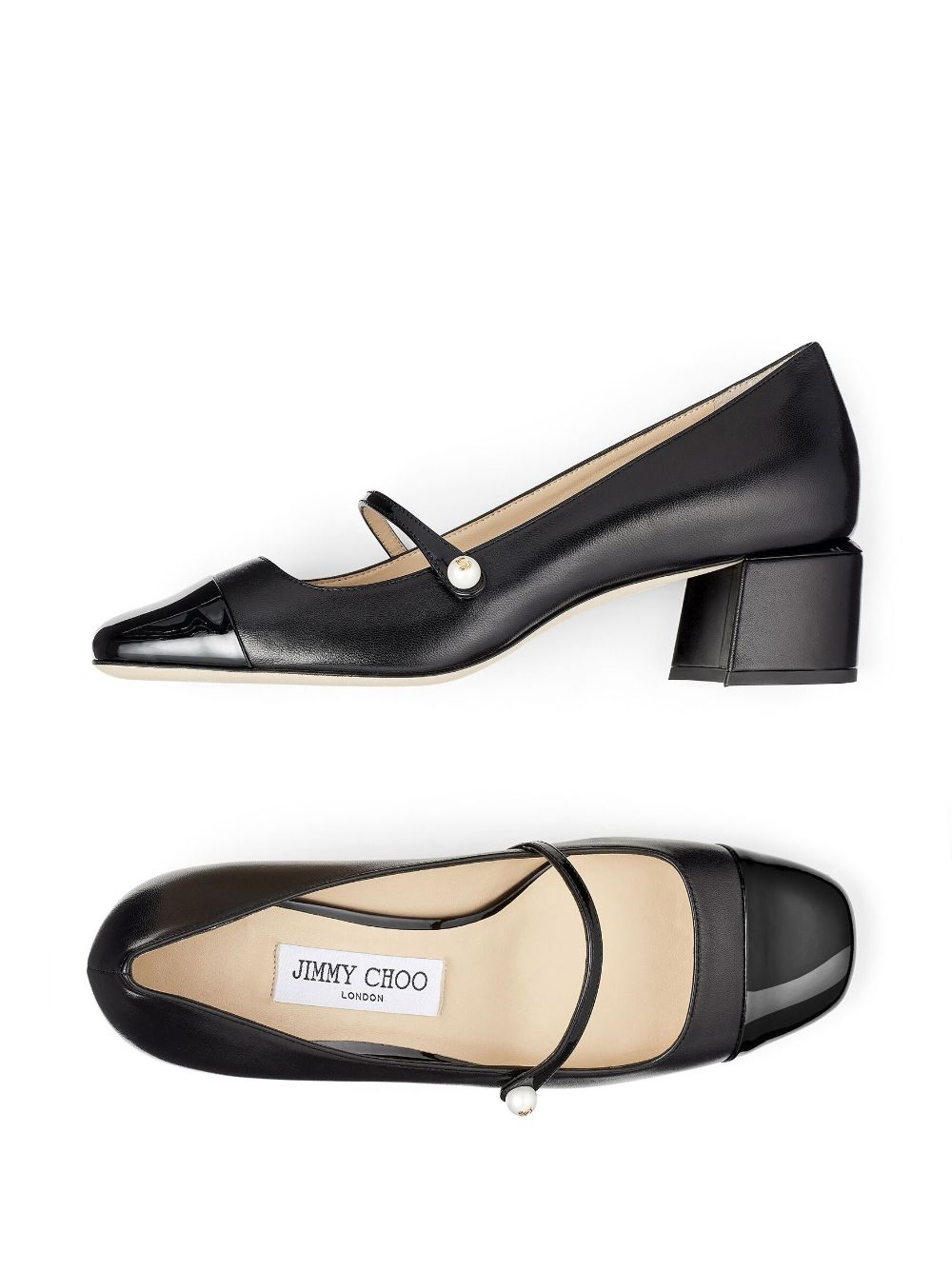 JIMMY CHOO ELISA 45 PATENT LEATHER PUMPS