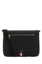 THOM BROWNE Stylish Mini Black Leather Crossbody Handbag