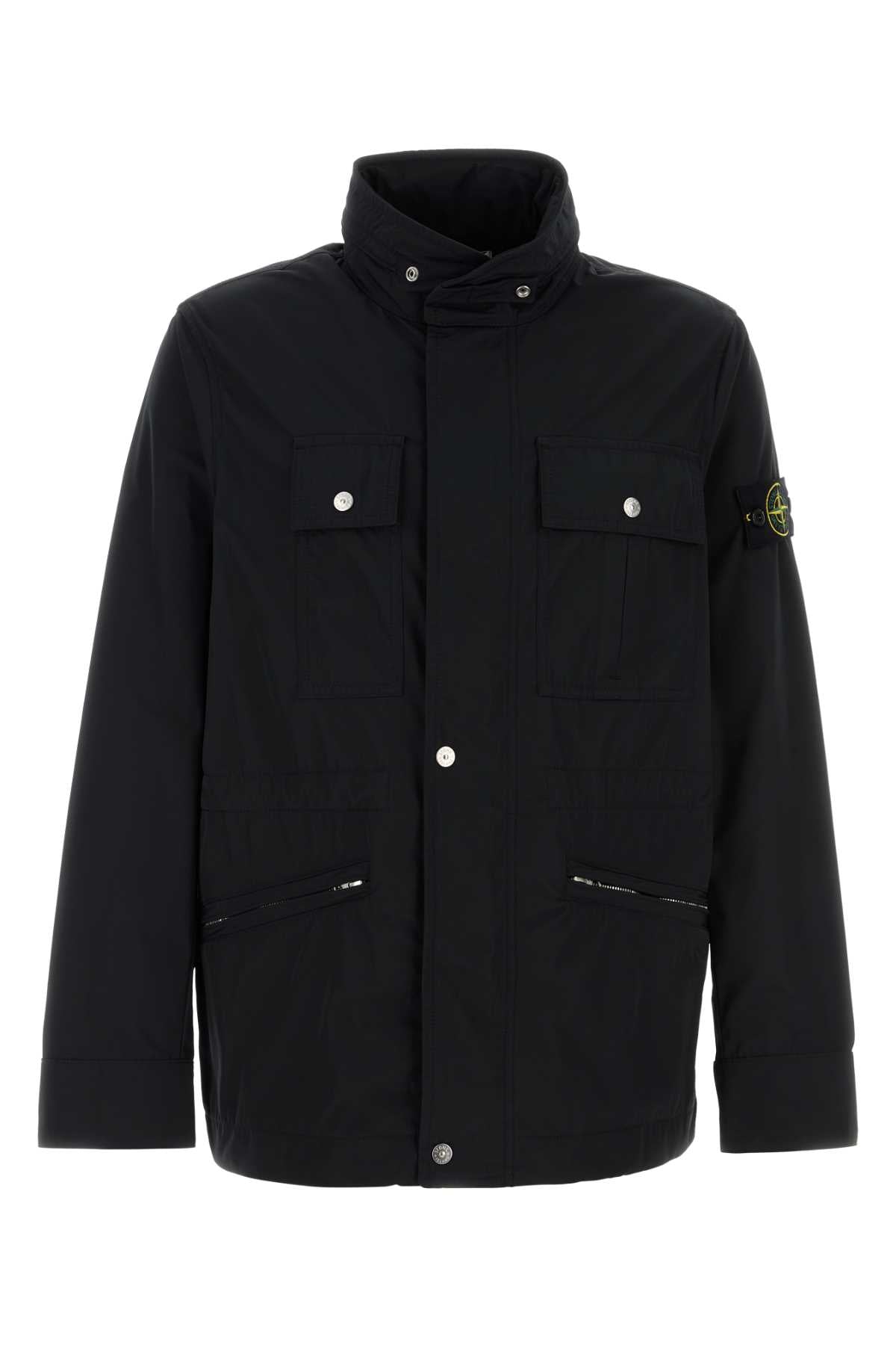 STONE ISLAND Sleek Black Lightweight Jacket - Perfect for Any Season