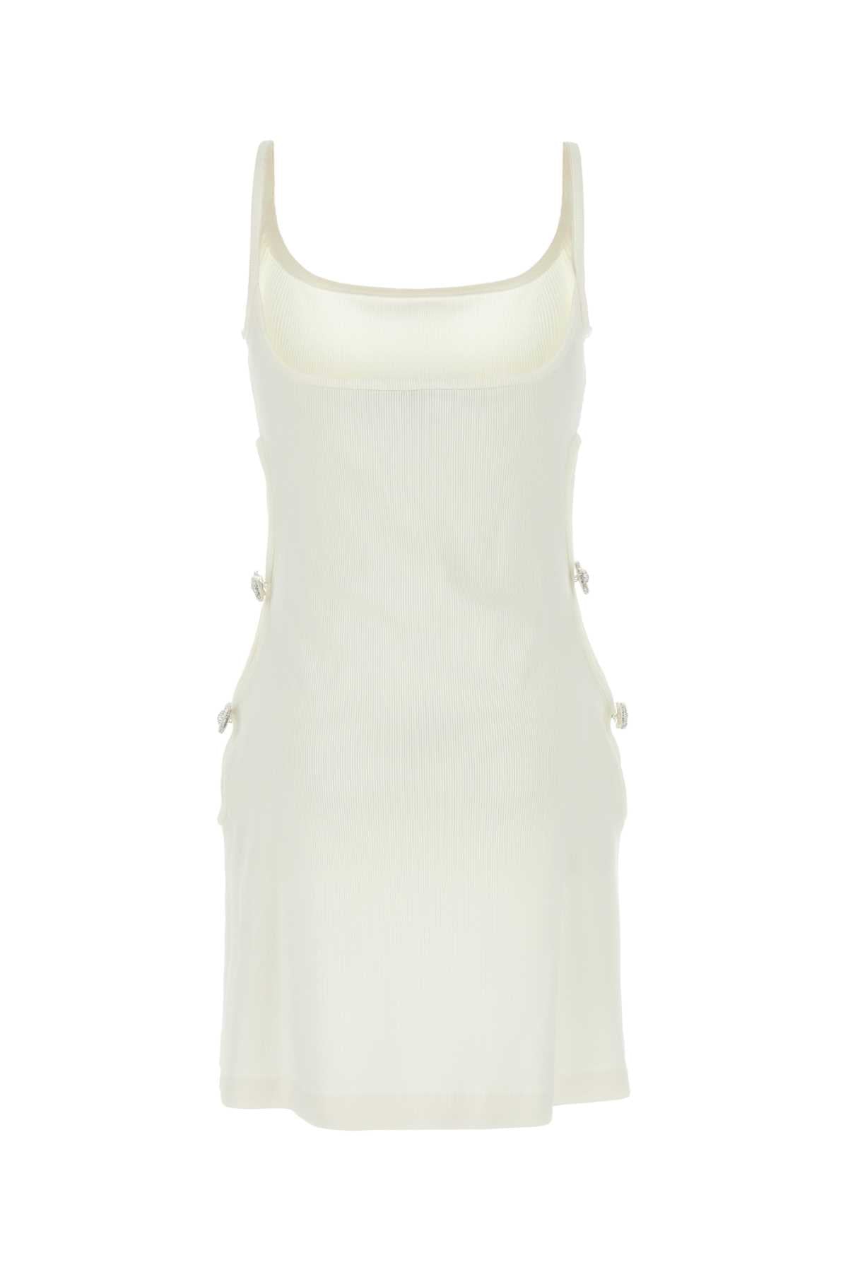 MACH&MACH Chic White Stretch Viscose Blend Mini Dress