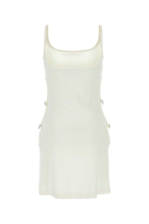 MACH&MACH Chic White Stretch Viscose Blend Mini Dress