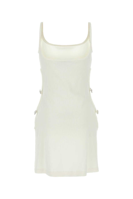 MACH&MACH Chic White Stretch Viscose Blend Mini Dress