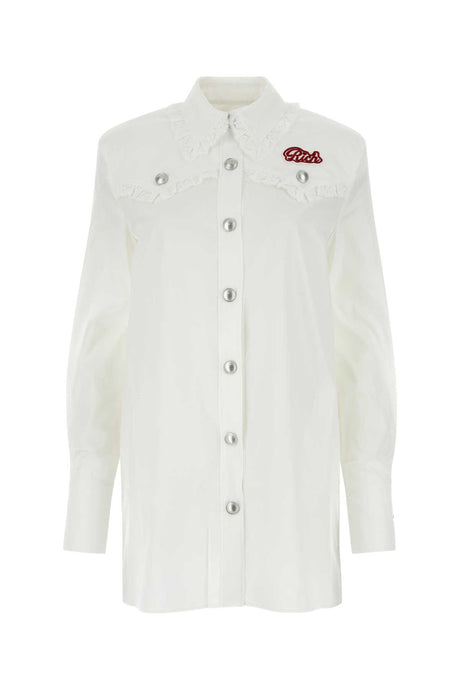 ALESSANDRA RICH Classic White Shirt Dress