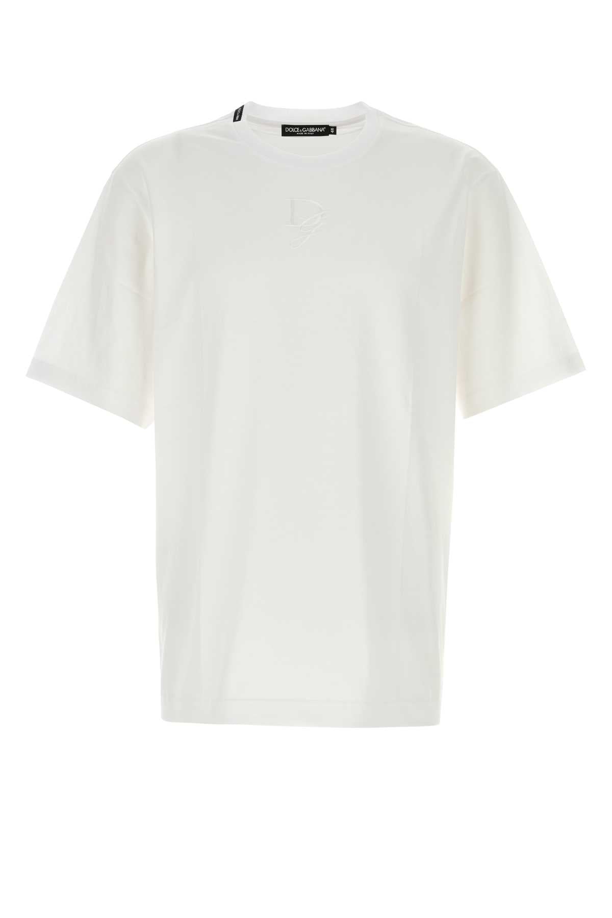 DOLCE & GABBANA Classic White Cotton T-Shirt for Men