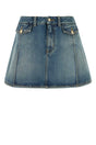 ALEXANDER MCQUEEN Light Blue Denim Mini Skirt