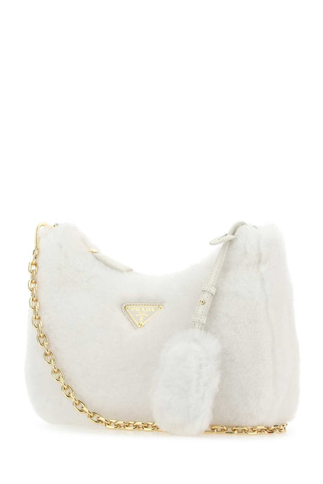 PRADA Chic Mini Shearling Shoulder Handbag