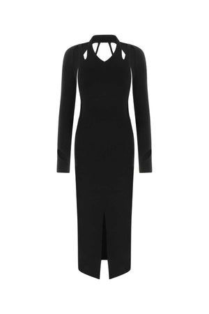 DION LEE Elegant Black Wool Dress for Women