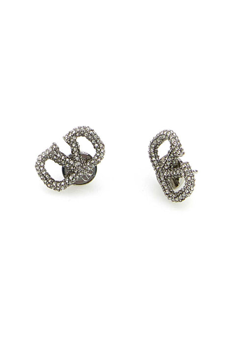 VALENTINO GARAVANI Embellished Metal VLogo Mini Earrings