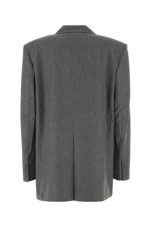 THE ANDAMANE Oversized Melange Grey Stretch Blazer