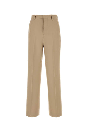 AMI Classic Beige Wool Pants for Men