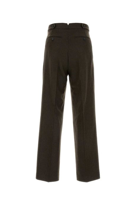 AMI Men's Elegant Brown Wool Trousers