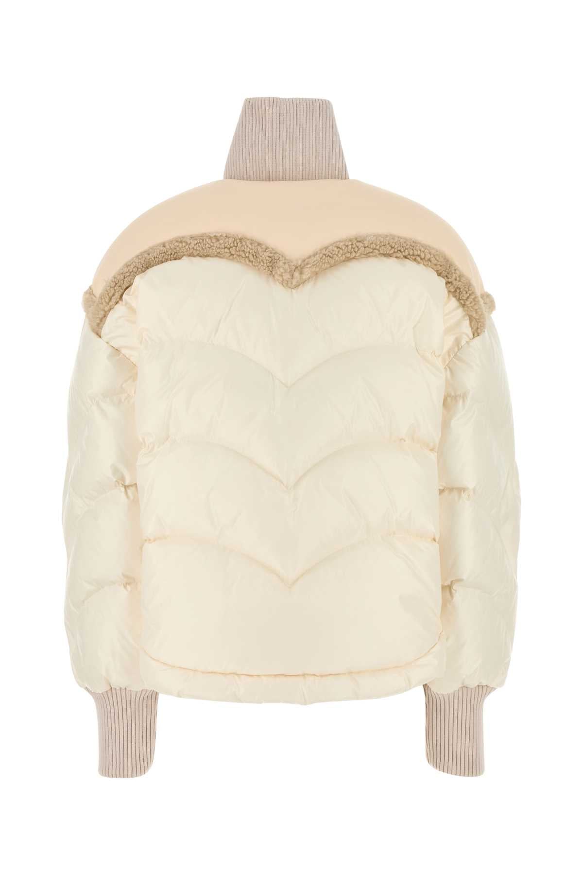 KHRISJOY Ivory Nylon Corazon Down Jacket