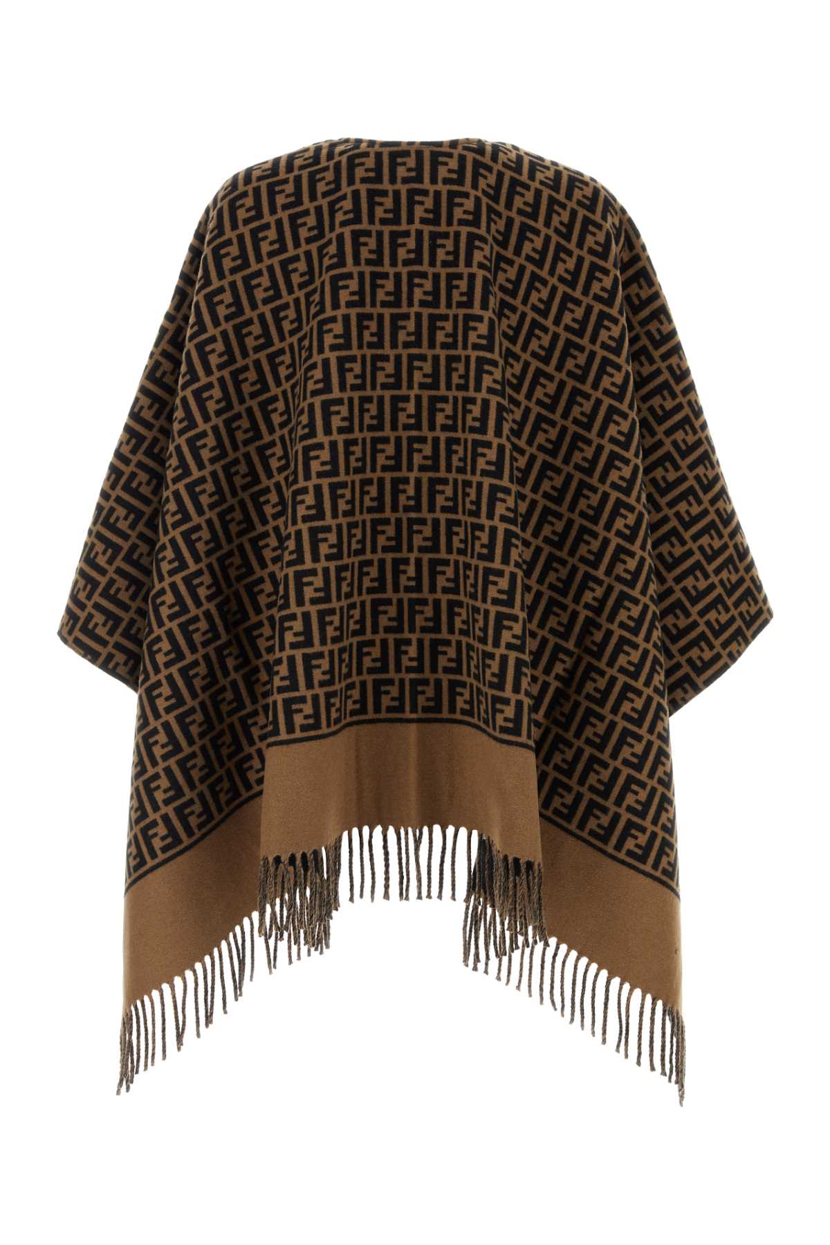 FENDI Embroidered Wool Blend Cape