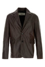 AMI Classic Chocolate Leather Blazer