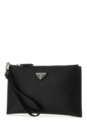 PRADA Sophisticated Black Leather Clutch - 22 cm x 14 cm