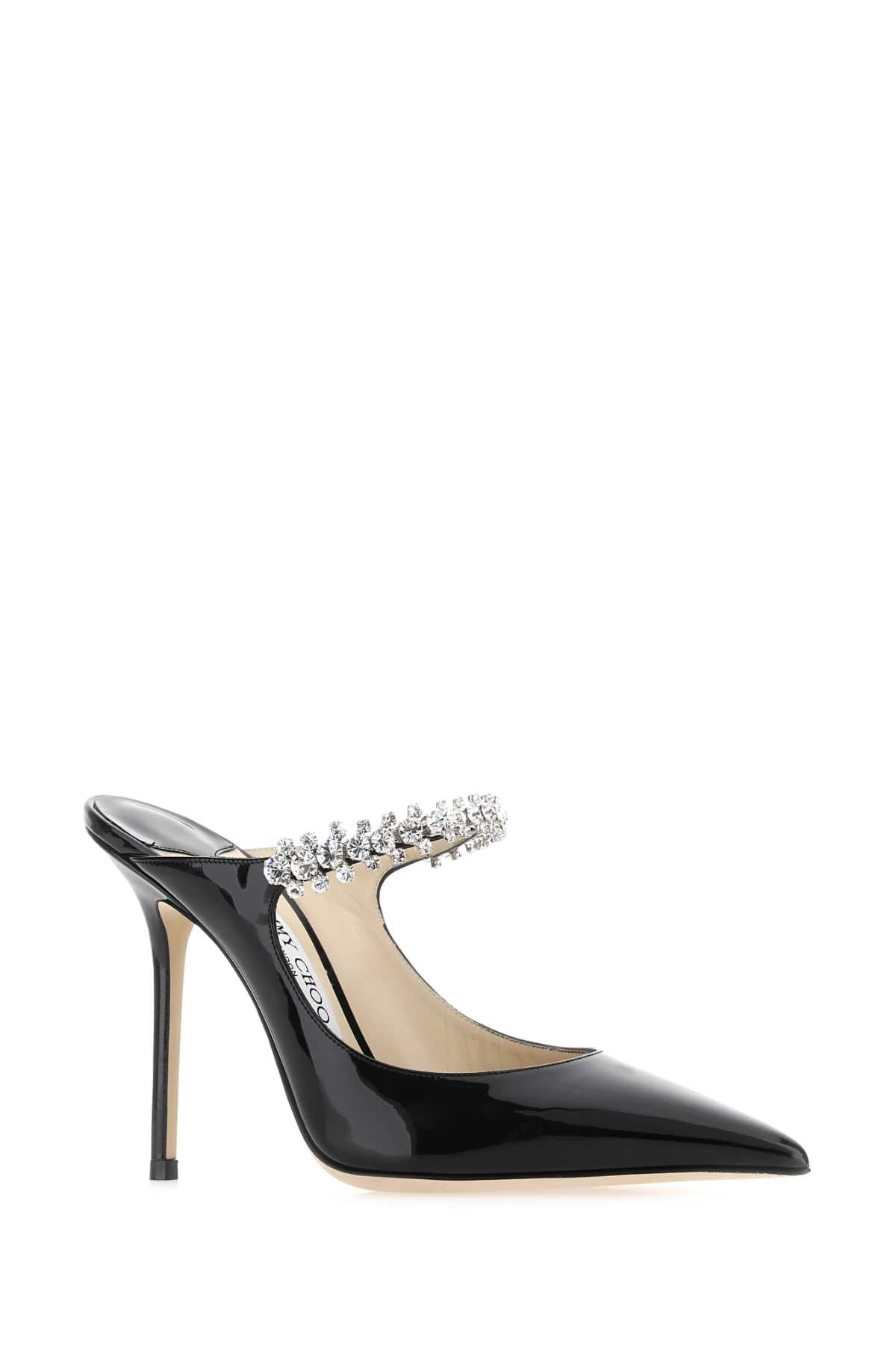 JIMMY CHOO Elegant Leather Flat Pumps with 10 cm Heel Height