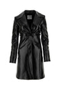 COURREGES Chic Black Vinyl Overcoat