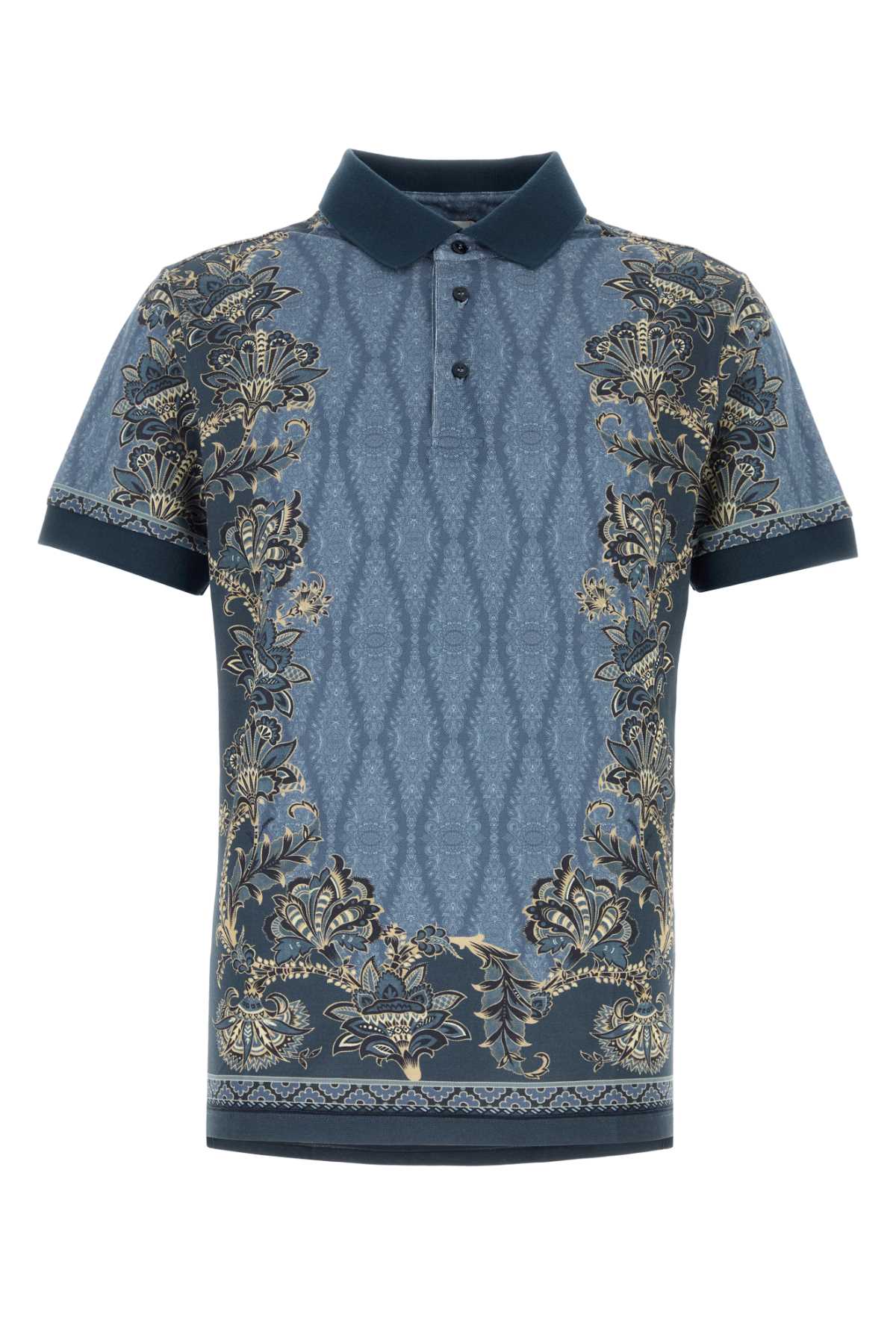 ETRO Printed Piquet Polo Shirt for Men