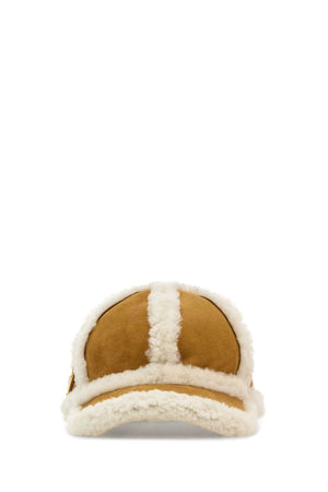 PRADA Luxury Beige Shearling Baseball Cap