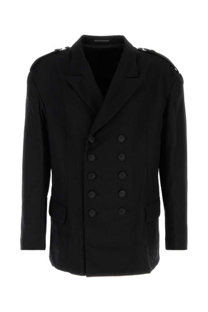 YOHJI YAMAMOTO Elegant Black Wool Blazer for Men - Perfect for 2024