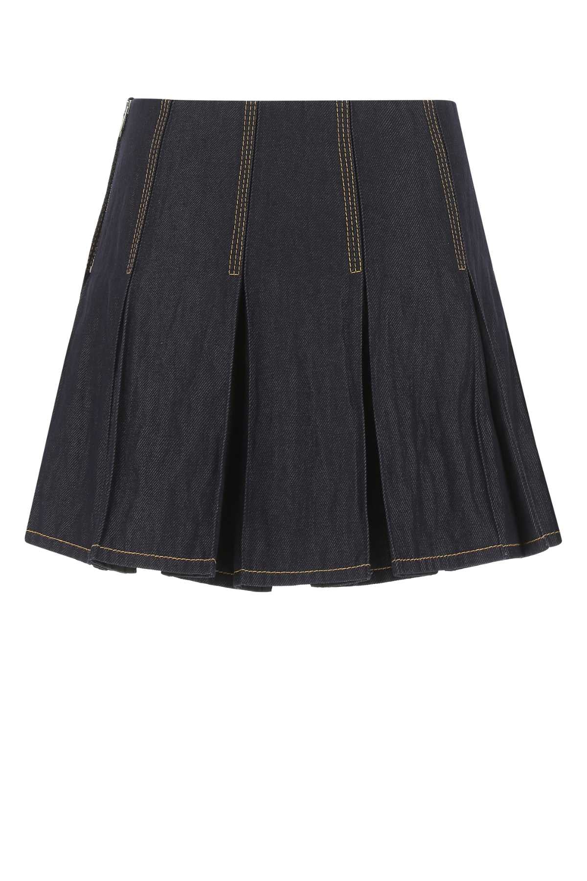 BOTTEGA VENETA Stylish Dark Denim Mini Skirt for Women