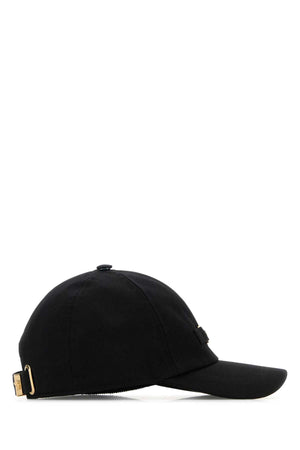 VERSACE Black Cotton Baseball Cap for Men